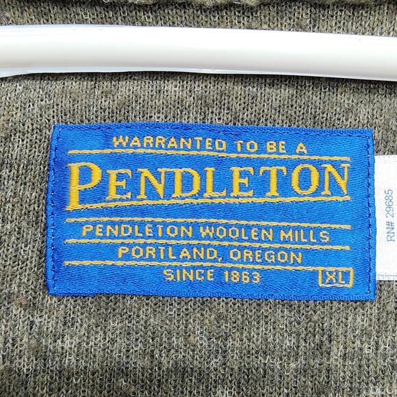 Pendleton Sweater Mens XL Brown 1/4 Zip Pullover Sherpa Drawcord Hem Outdoors - Picture 4 of 9